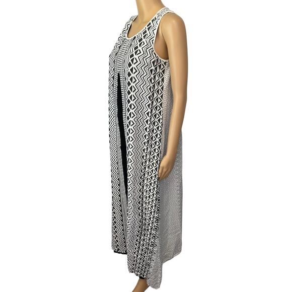 Global Desi Liva Maxi Dress Black White Boho Sleeveless Sustainable Size M - Picture 4 of 11